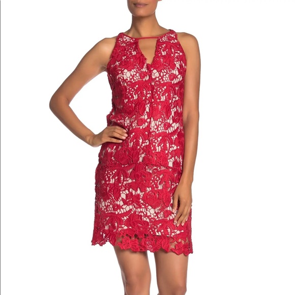 Sam Edelman Dresses & Skirts - NWOT Sam Edelman Lace Sleeveless Shift Dress Red